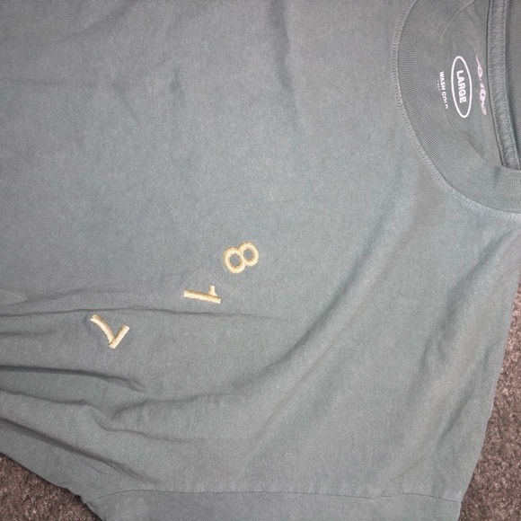 817 Fort Worth Embroidered Heavyweight Olive Green T-Shirt - Picture 2 of 4